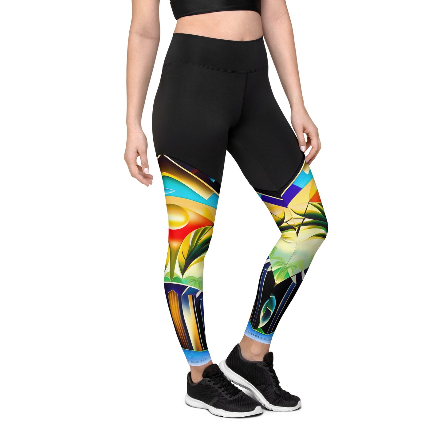 DMV 0258 Retro Art Sports Leggings