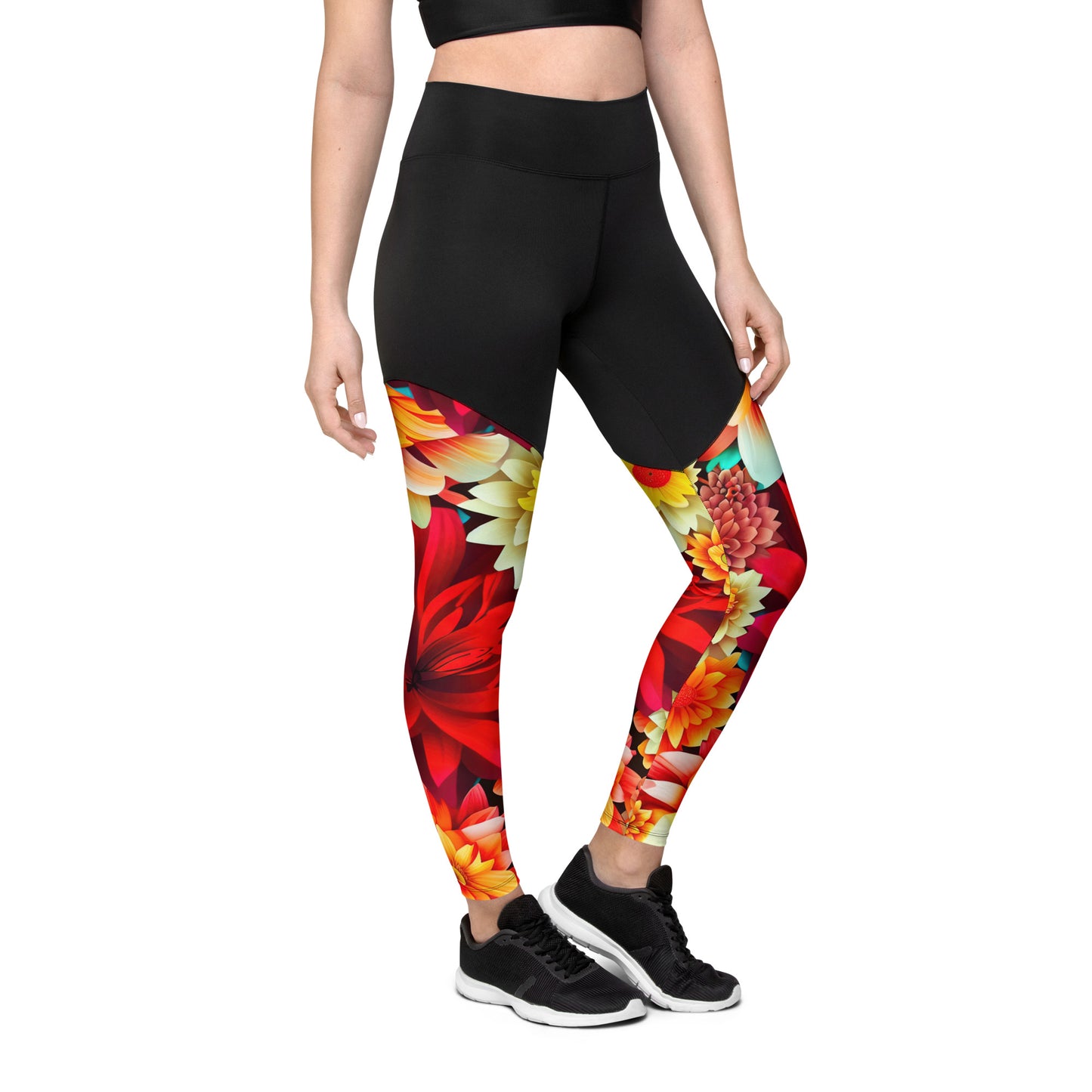 DMV 0419 Floral Sports Leggings