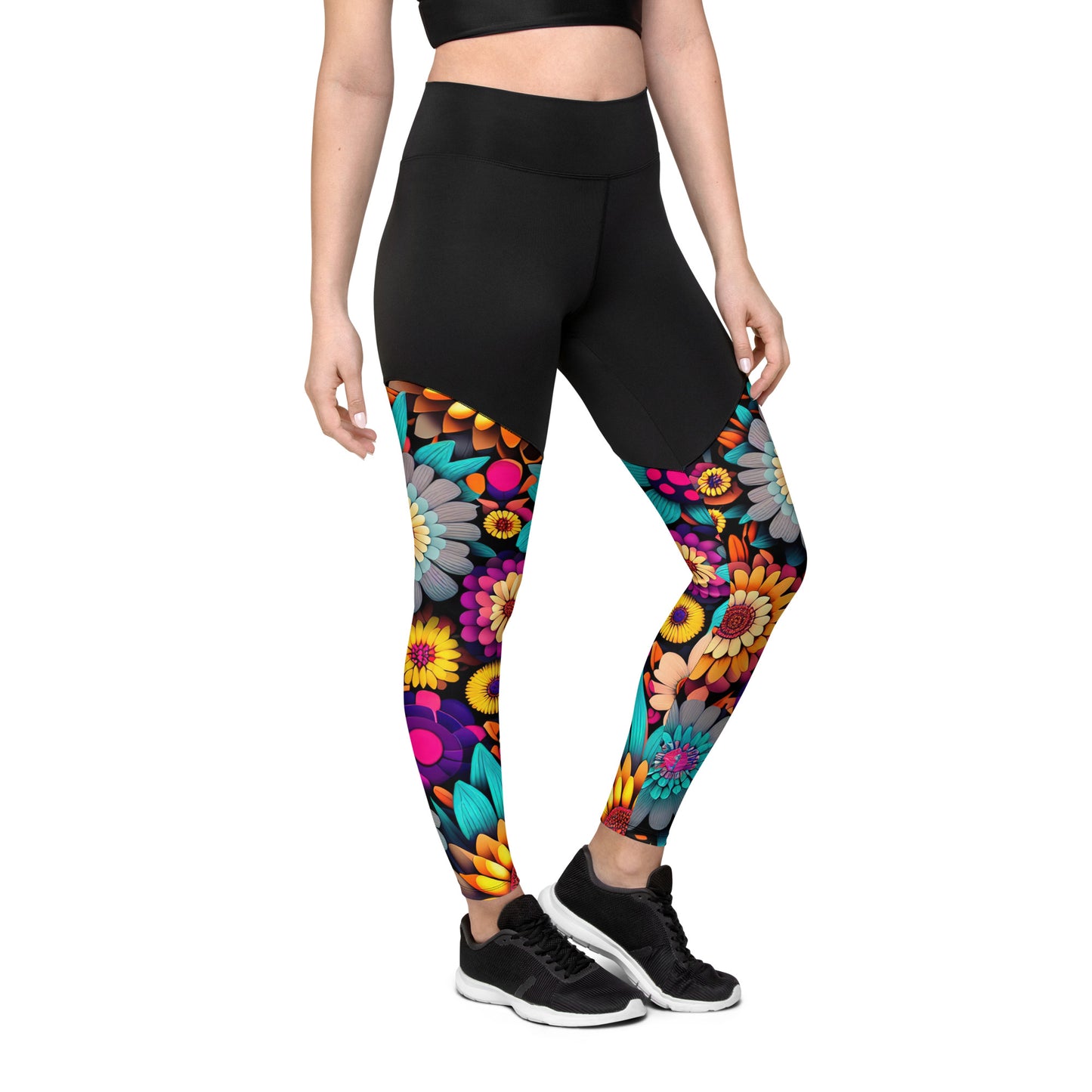 DMV 0607 Floral Sports Leggings