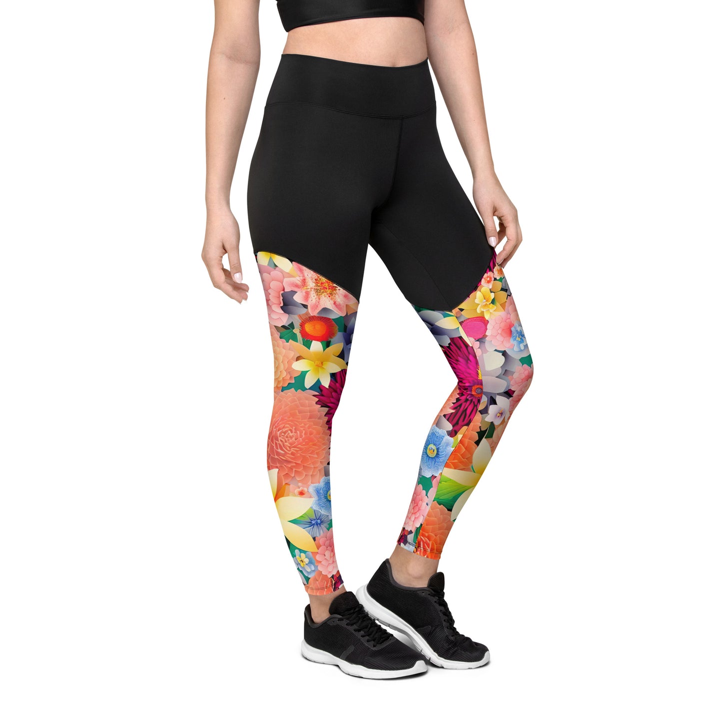 DMV 0638 Floral Sports Leggings