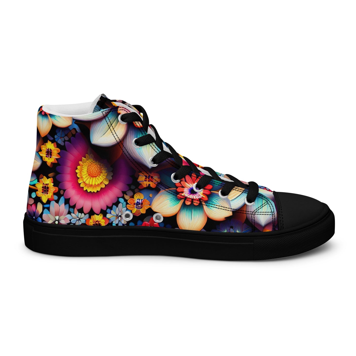 DMV 0219 Floral Women’s high top canvas shoes