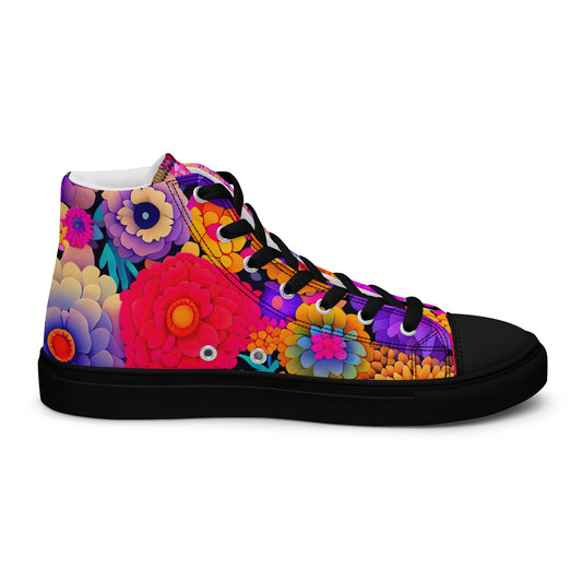 DMV 0220 Floral Women’s high top canvas shoes