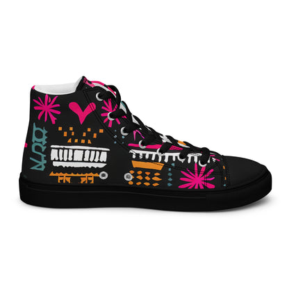 DMV 0011 Boho Women’s high top canvas shoes