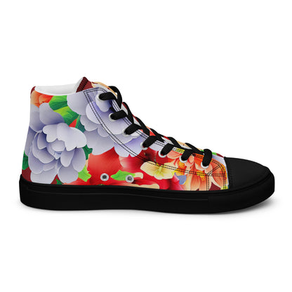 DMV 0035 Floral Women’s high top canvas shoes