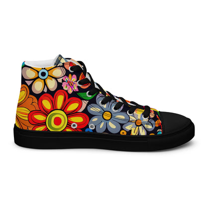 DMV 0018 Floral Women’s high top canvas shoes