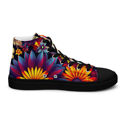 DMV 0080 Floral Women’s high top canvas shoes