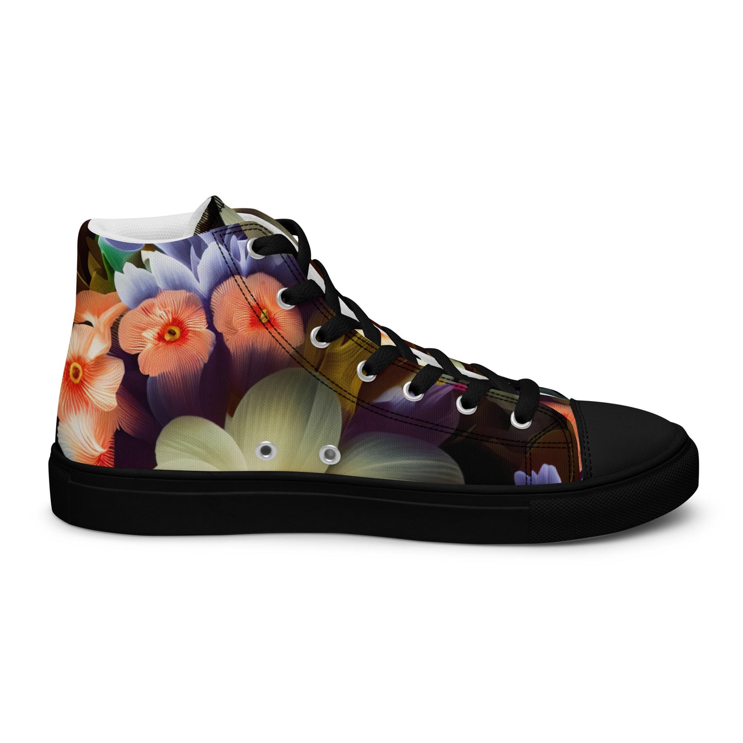 DMV 0125 Floral Women’s high top canvas shoes