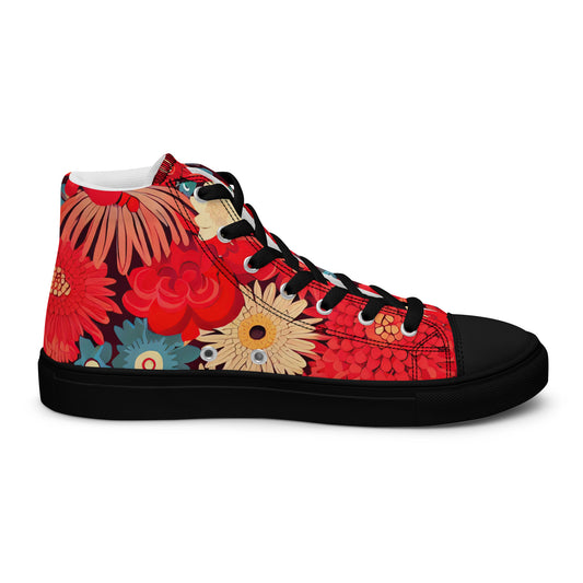 DMV 0105 Floral Women’s high top canvas shoes