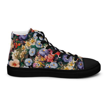 DMV 0114 Floral Women’s high top canvas shoes