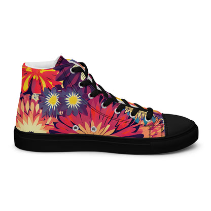 DMV 0097 Floral Women’s high top canvas shoes