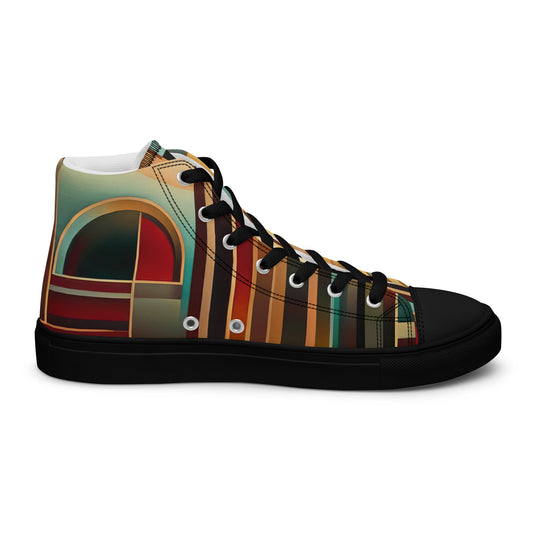 DMV 0165 Retro Art Women’s high top canvas shoes