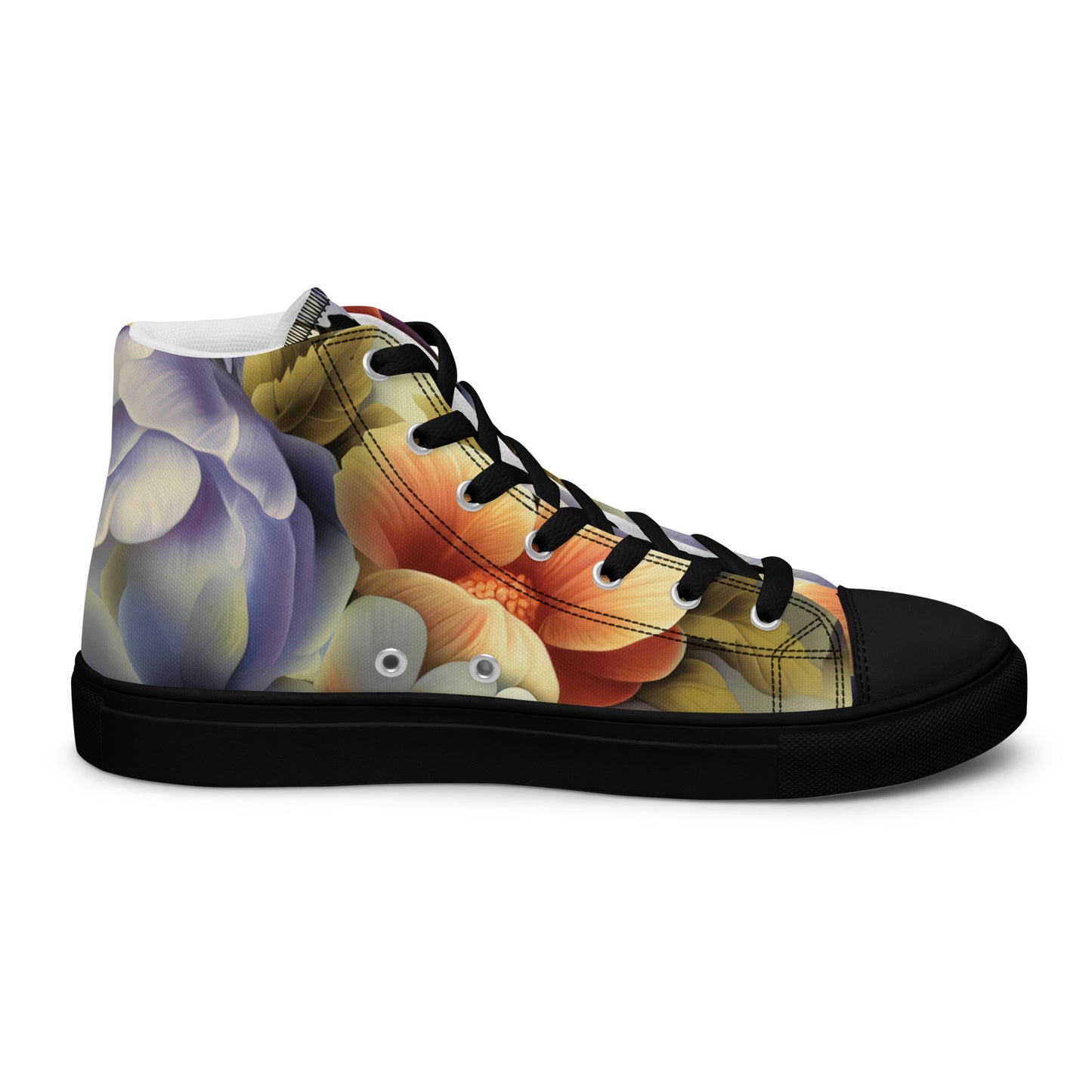 DMV 0109 Floral Women’s high top canvas shoes