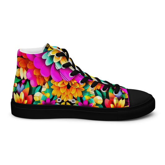 DMV 0250 Floral Women’s high top canvas shoes