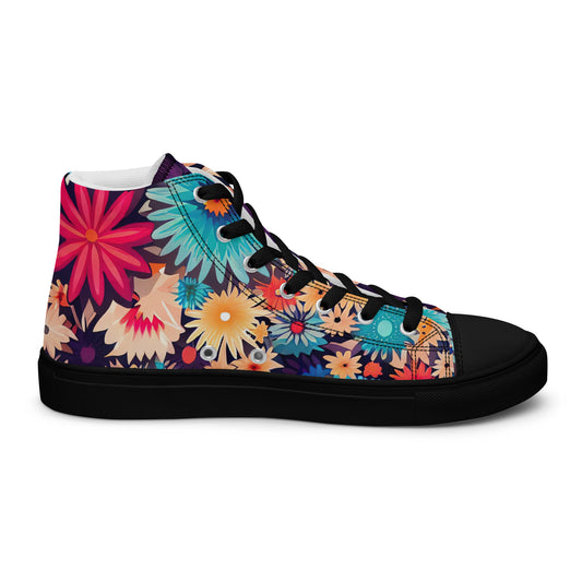 DMV 0404 Floral Women’s high top canvas shoes