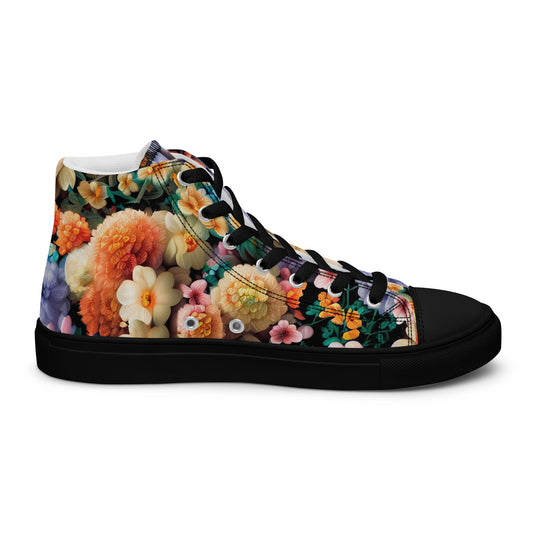 DMV 0302 Floral Women’s high top canvas shoes