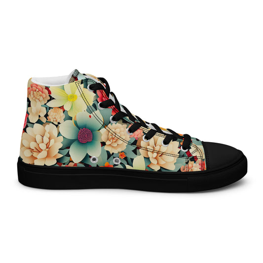 DMV 0260 Floral Women’s high top canvas shoes