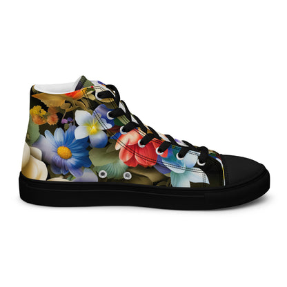 DMV 0268 Floral Women’s high top canvas shoes