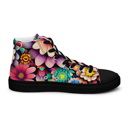 DMV 0515 Floral Women’s high top canvas shoes