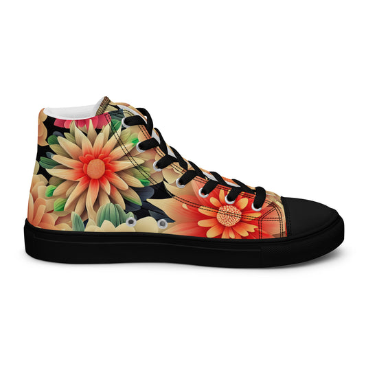DMV 1723 Floral Women’s high top canvas shoes