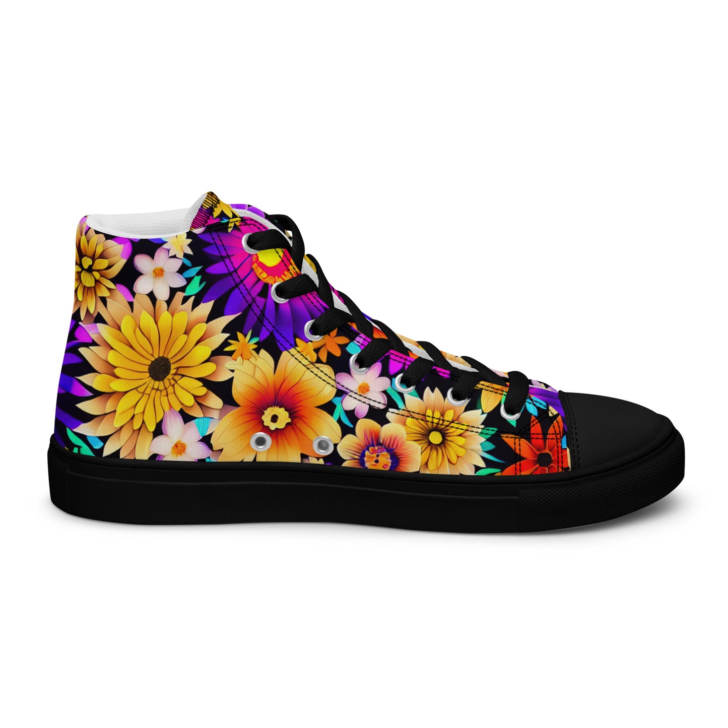 DMV 1044 Floral Women’s high top canvas shoes