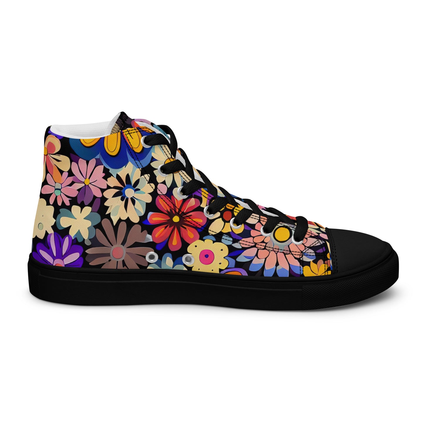 DMV 1207 Floral Women’s high top canvas shoes