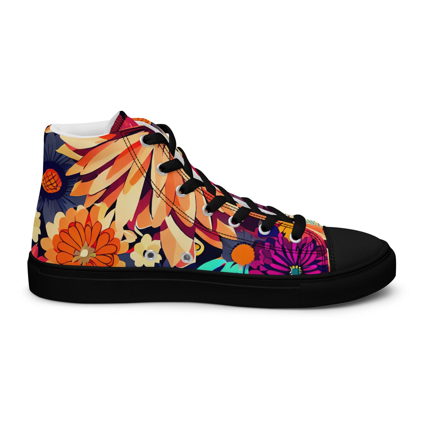 DMV 2065 Floral Women’s high top canvas shoes