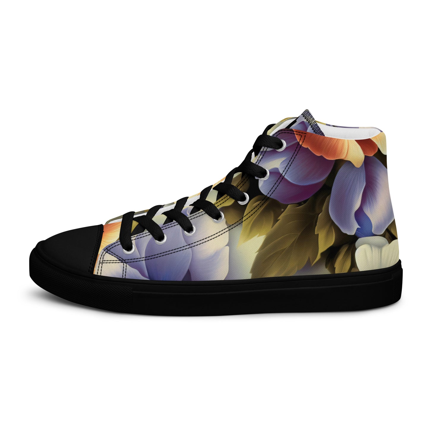 DMV 0109 Floral Women’s high top canvas shoes