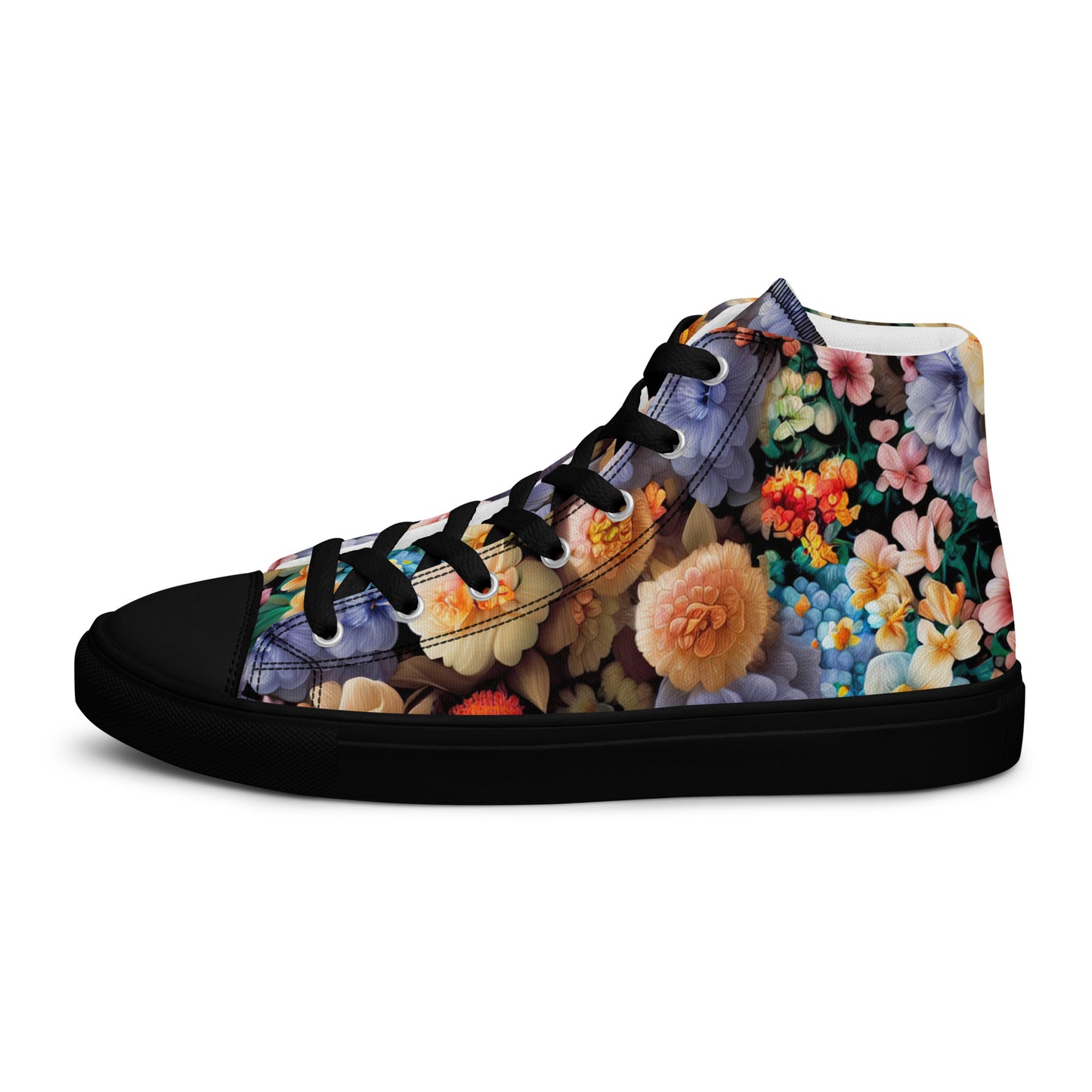 DMV 0302 Floral Women’s high top canvas shoes