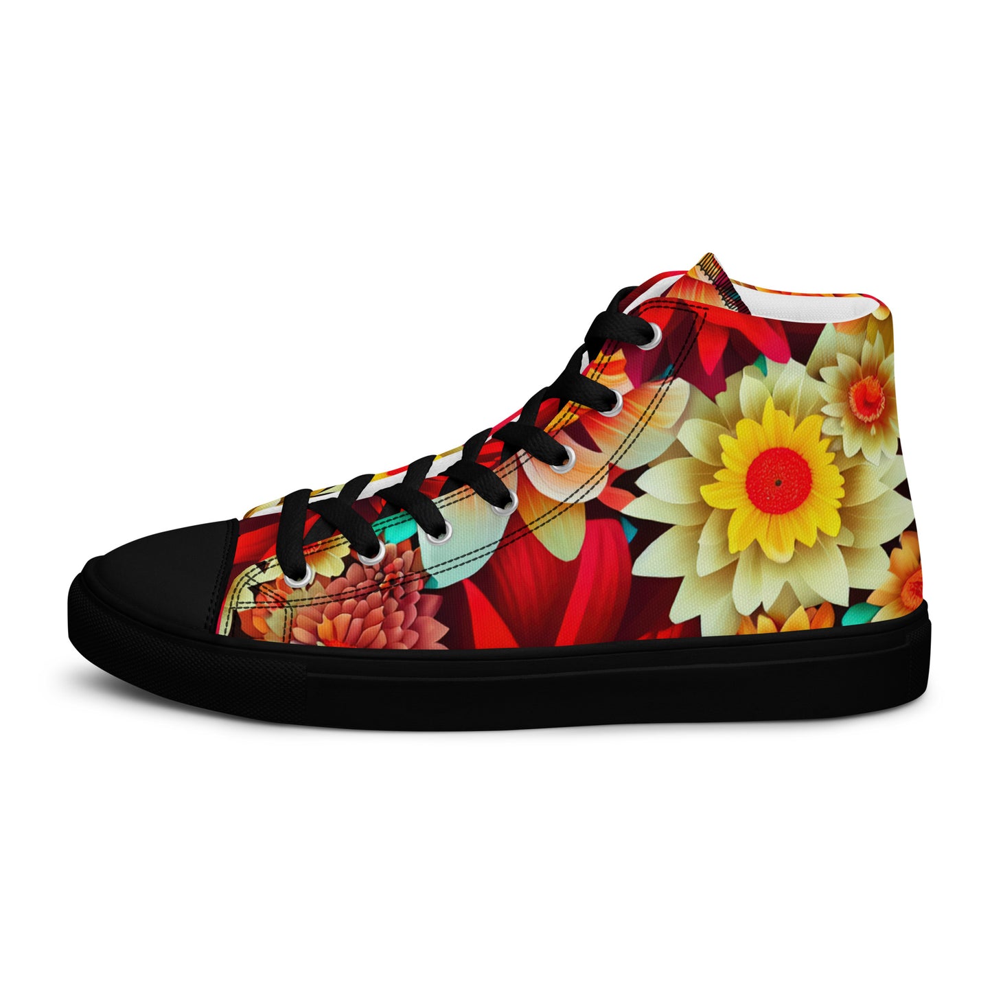 DMV 0419 Floral Women’s high top canvas shoes