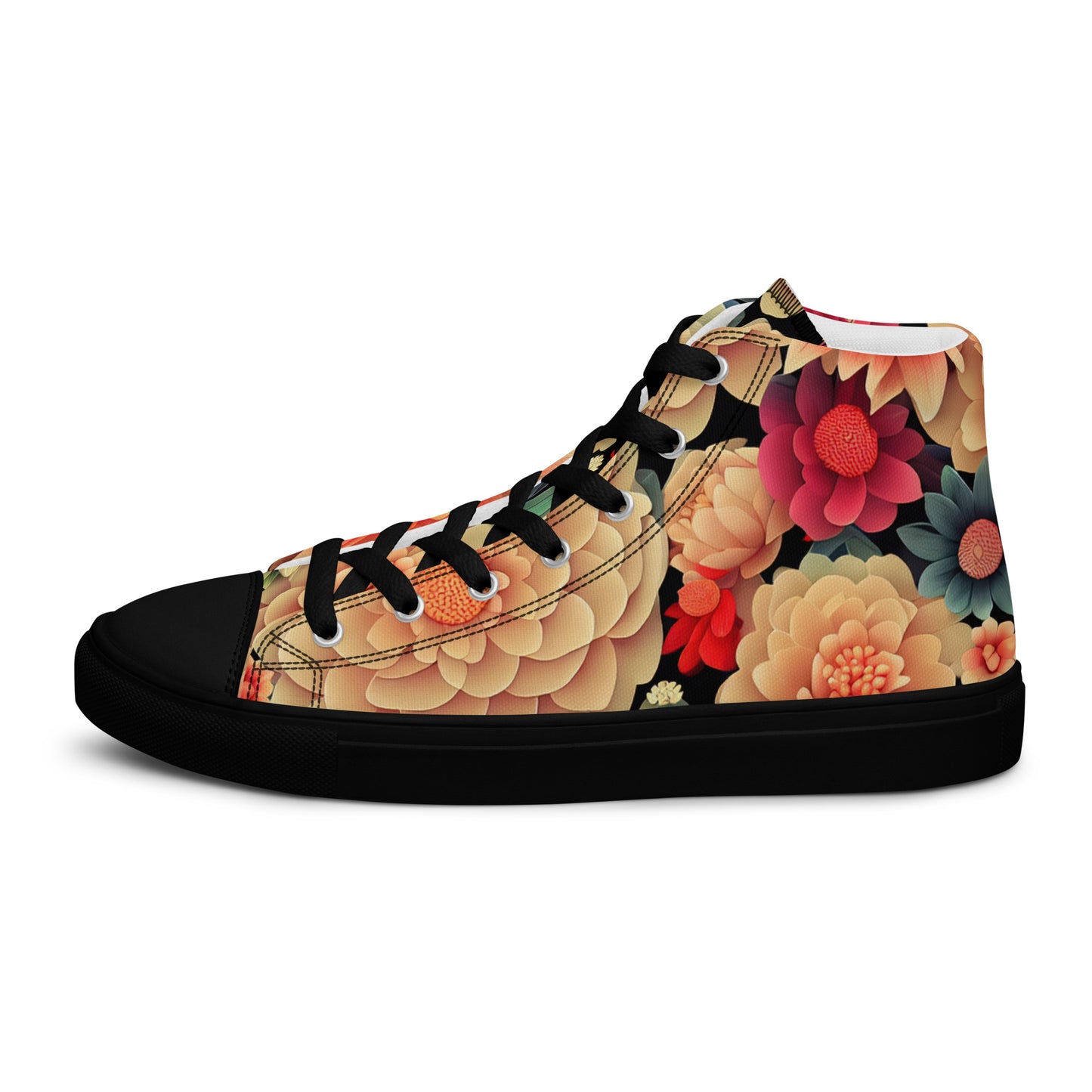DMV 1723 Floral Women’s high top canvas shoes