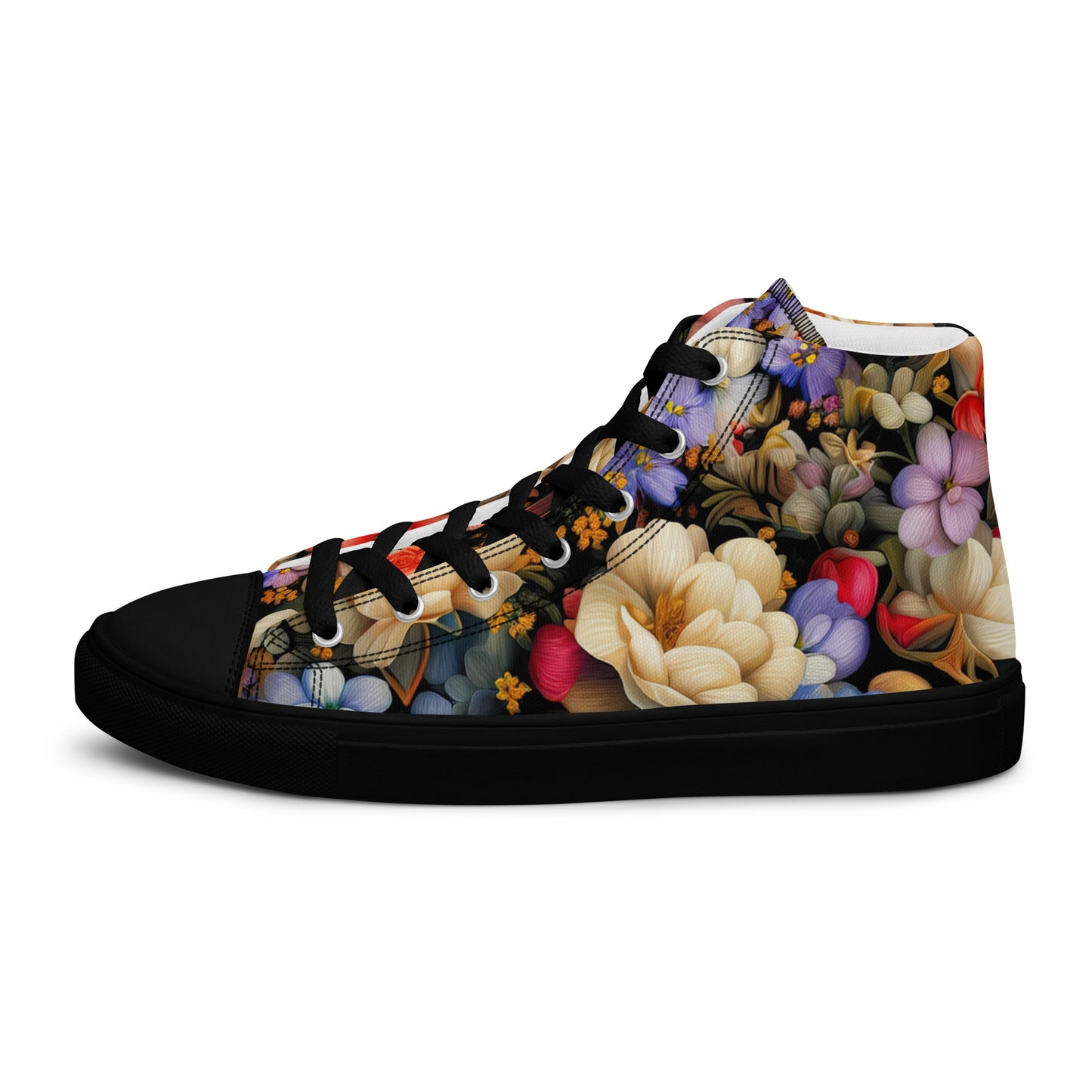 DMV 1681 Floral Women’s high top canvas shoes