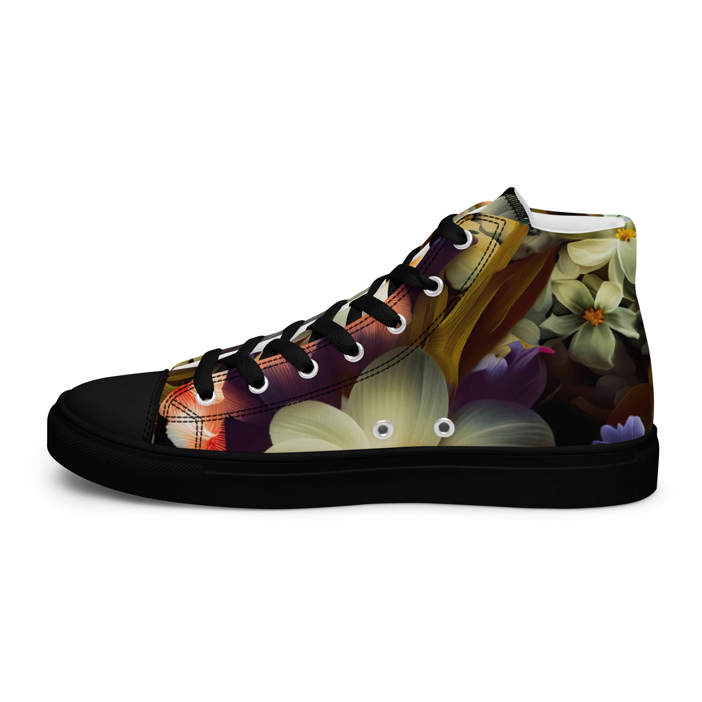 DMV 0125 Floral Women’s high top canvas shoes