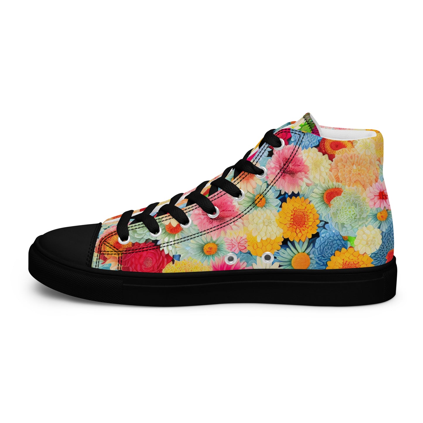 DMV 0106 Floral Women’s high top canvas shoes