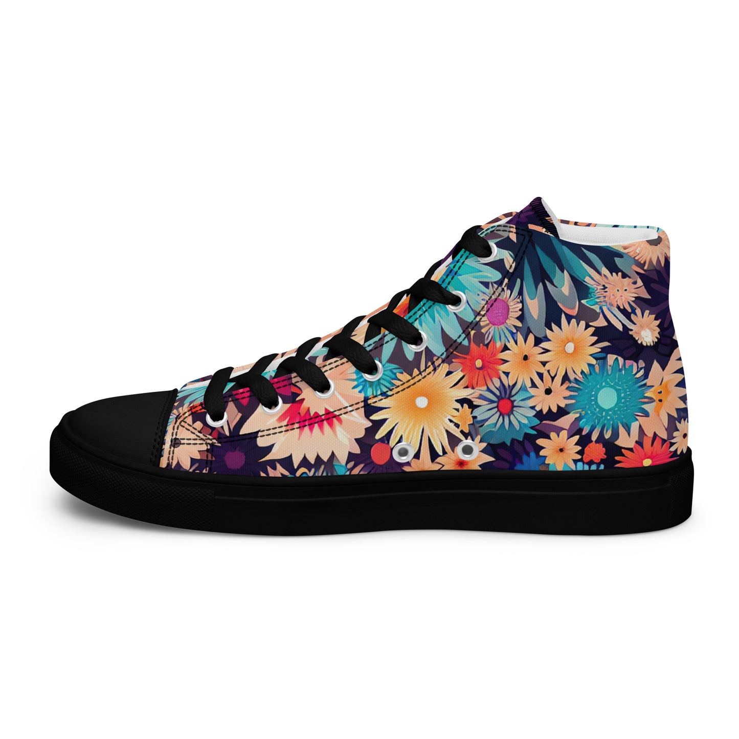 DMV 0404 Floral Women’s high top canvas shoes