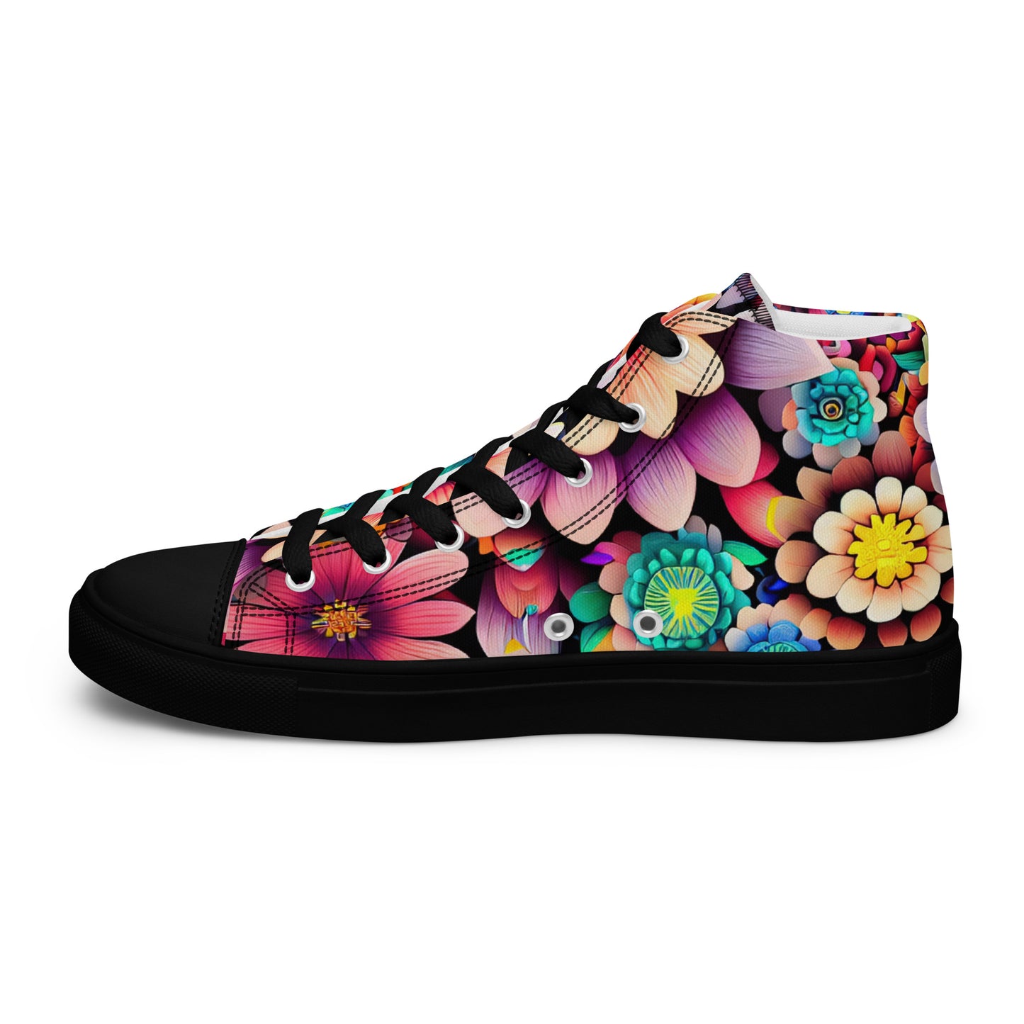 DMV 0515 Floral Women’s high top canvas shoes