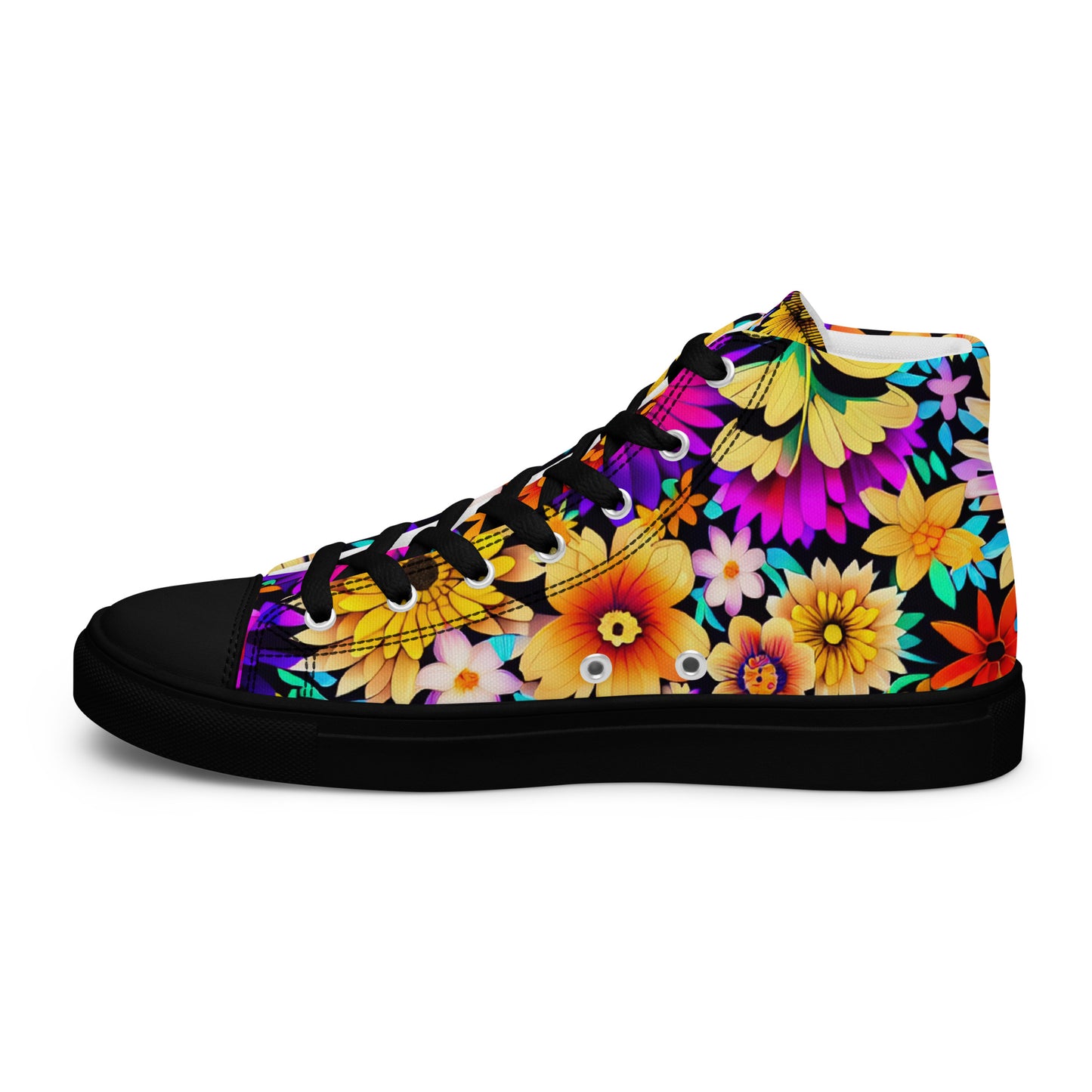 DMV 1044 Floral Women’s high top canvas shoes