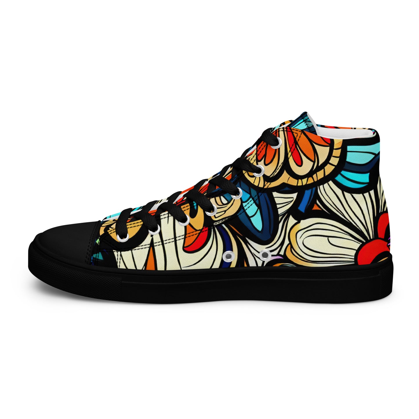 DMV 1884 Floral Women’s high top canvas shoes