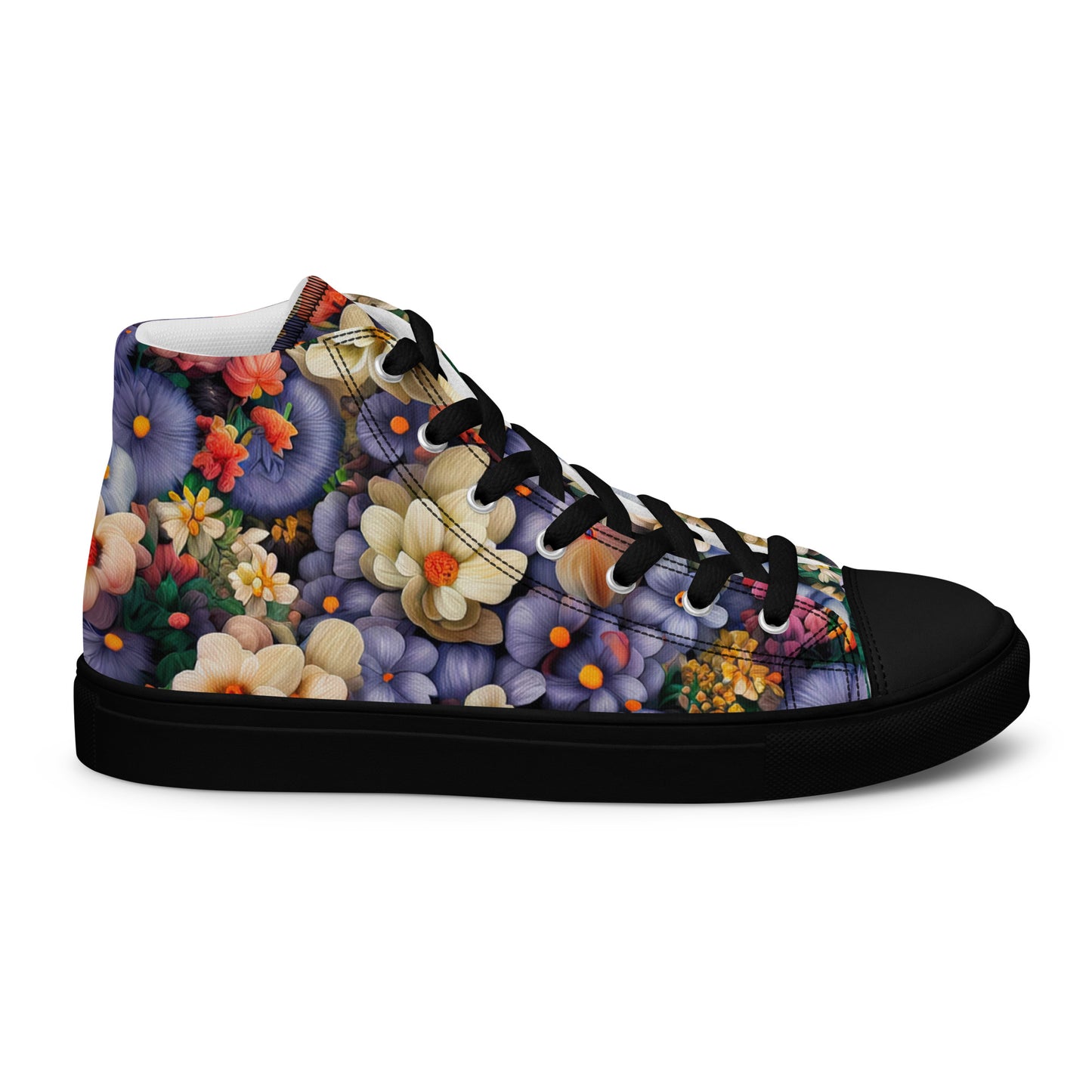 DMV 0114 Floral Women’s high top canvas shoes