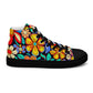 DMV 0257 Floral Women’s high top canvas shoes