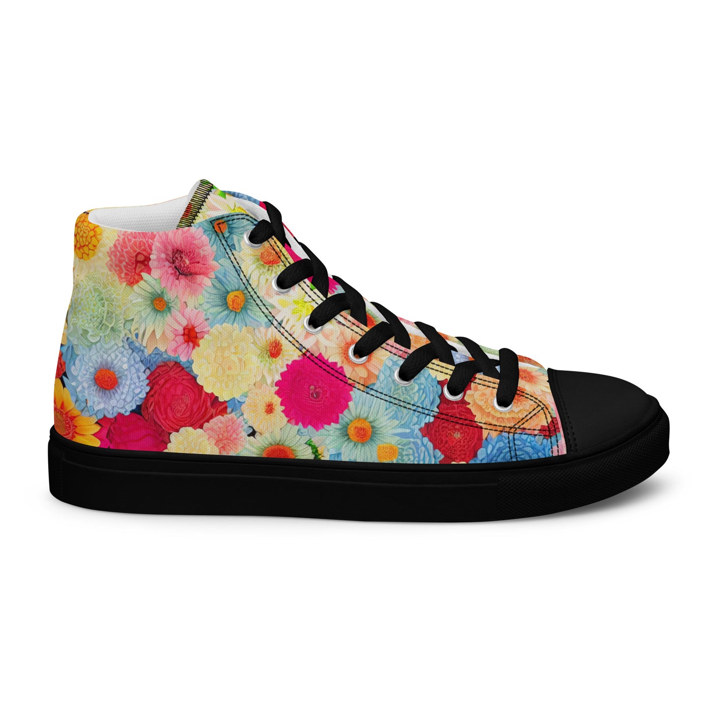 DMV 0106 Floral Women’s high top canvas shoes