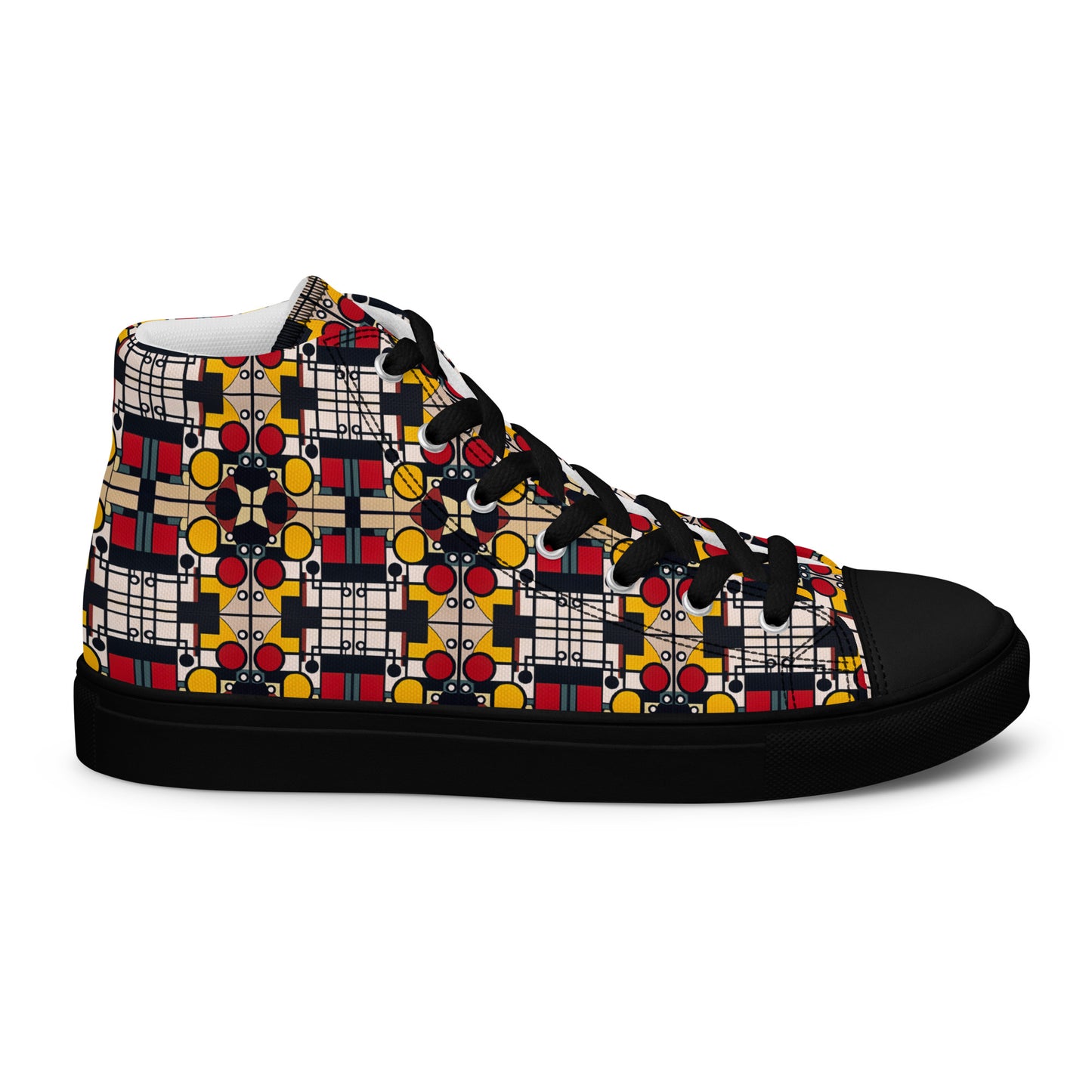 DMV 0142 Geo Boho Women’s high top canvas shoes