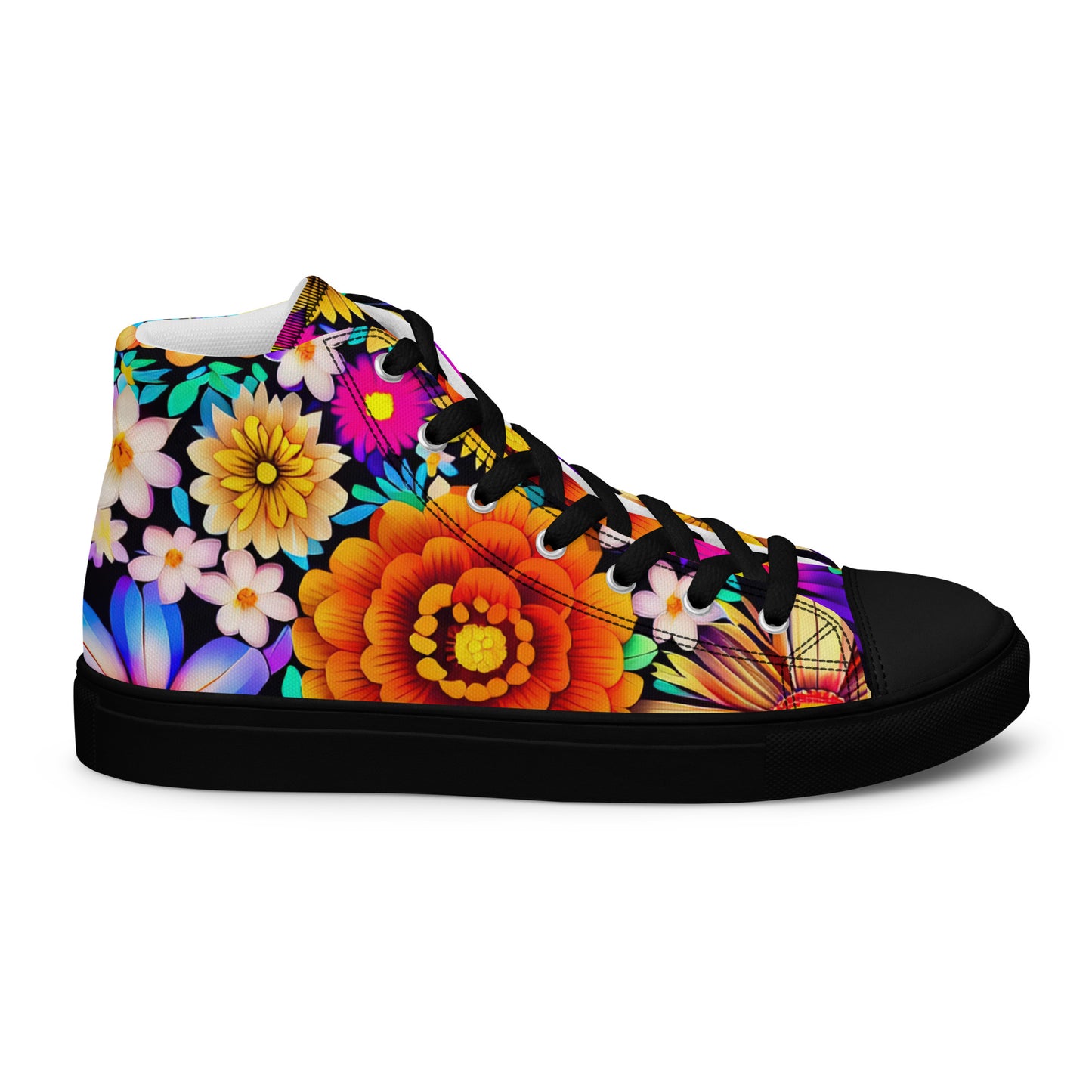 DMV 1044 Floral Women’s high top canvas shoes