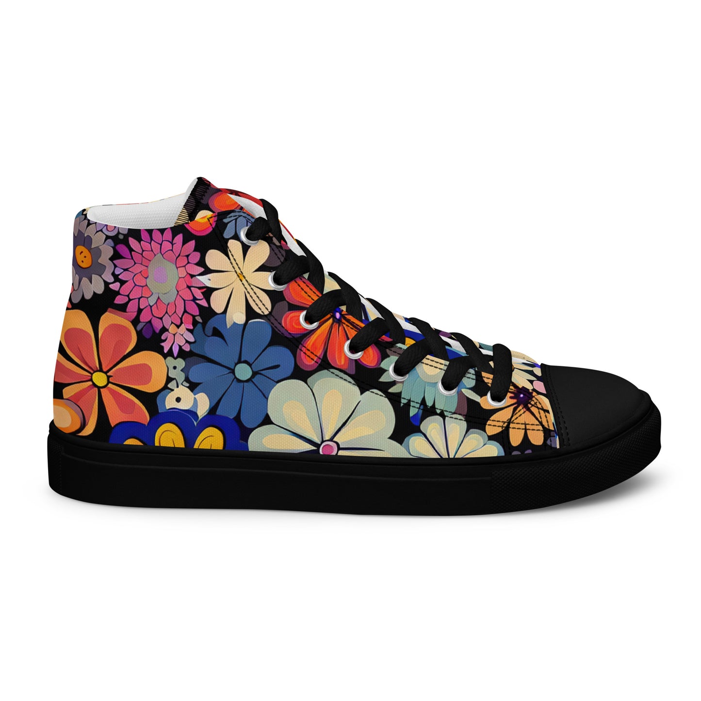 DMV 1207 Floral Women’s high top canvas shoes