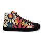 DMV 0392 Floral Women’s high top canvas shoes