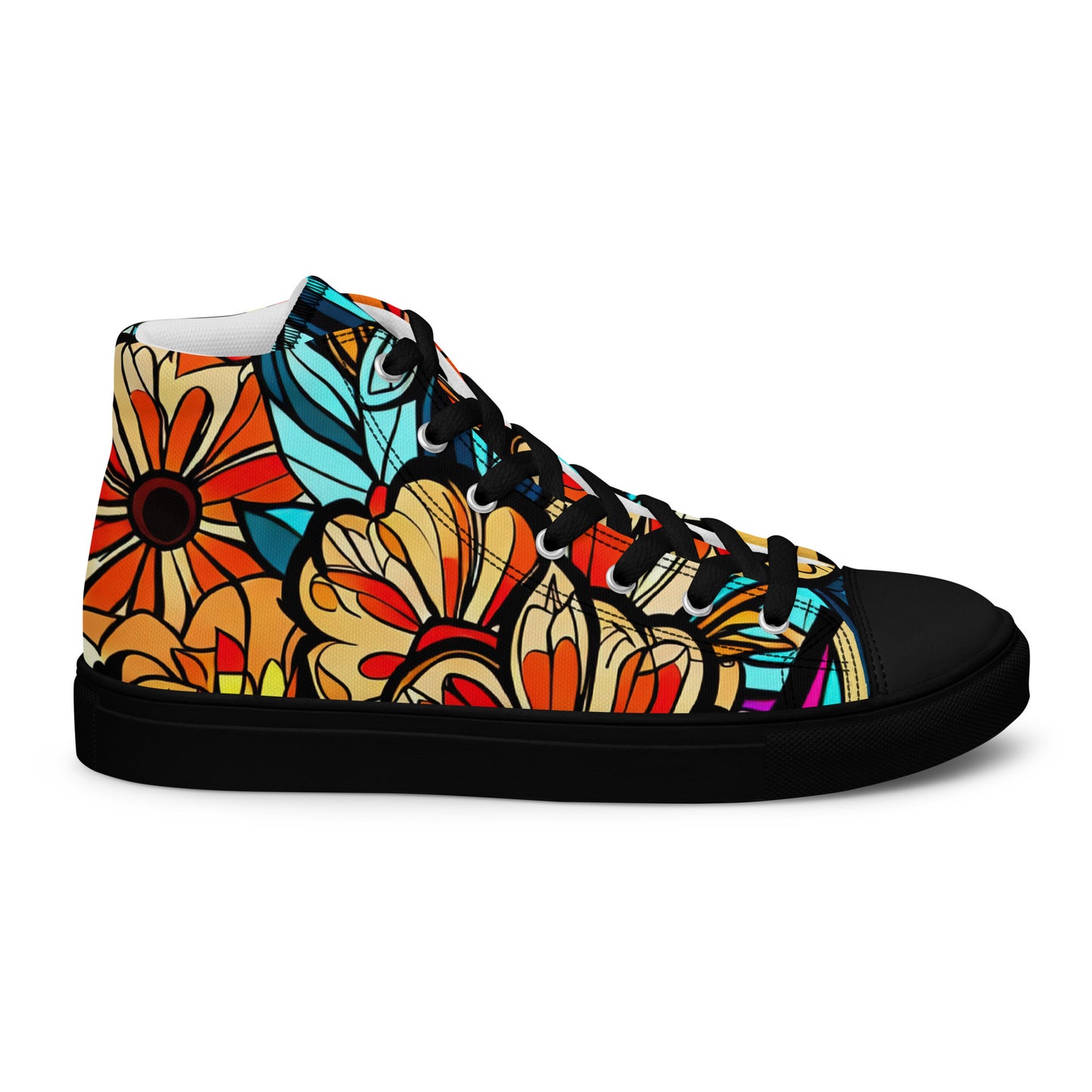 DMV 1884 Floral Women’s high top canvas shoes