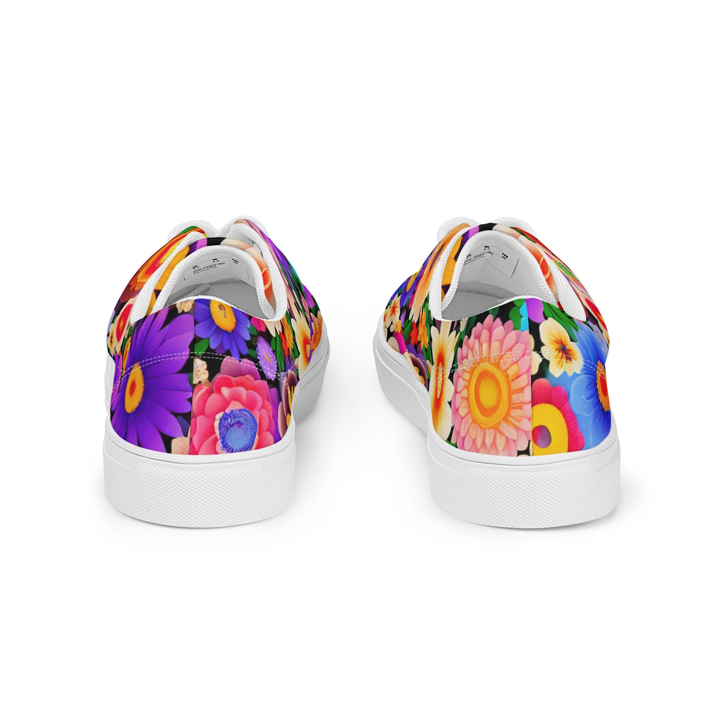 DMV 0309 Floral Women’s lace-up canvas shoes