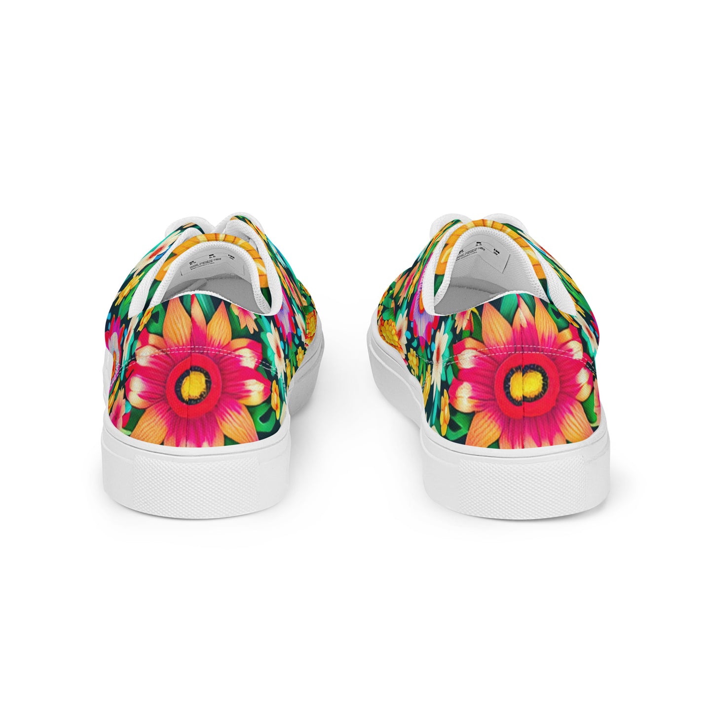 DMV 0193 Floral Women’s lace-up canvas shoes