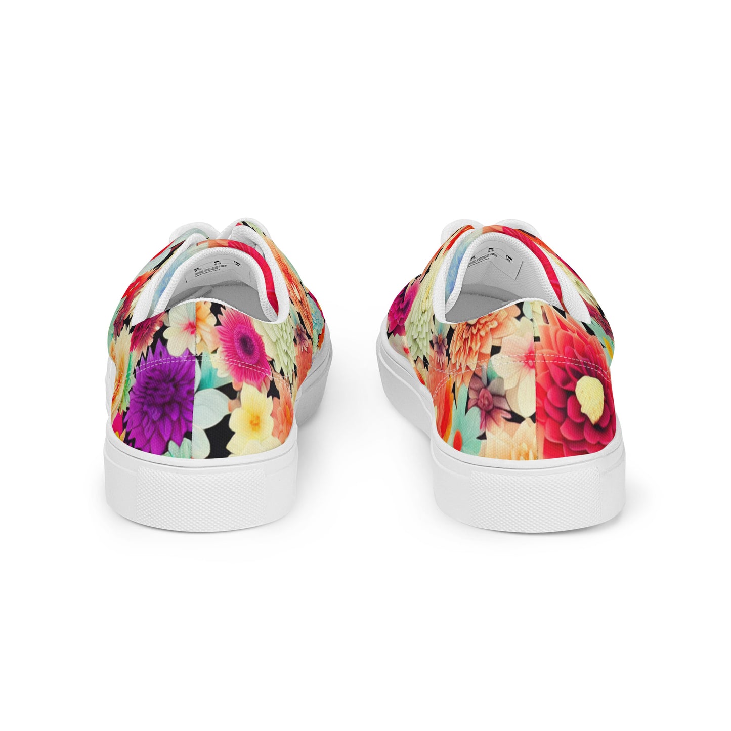 DMV 0424 Floral Women’s lace-up canvas shoes