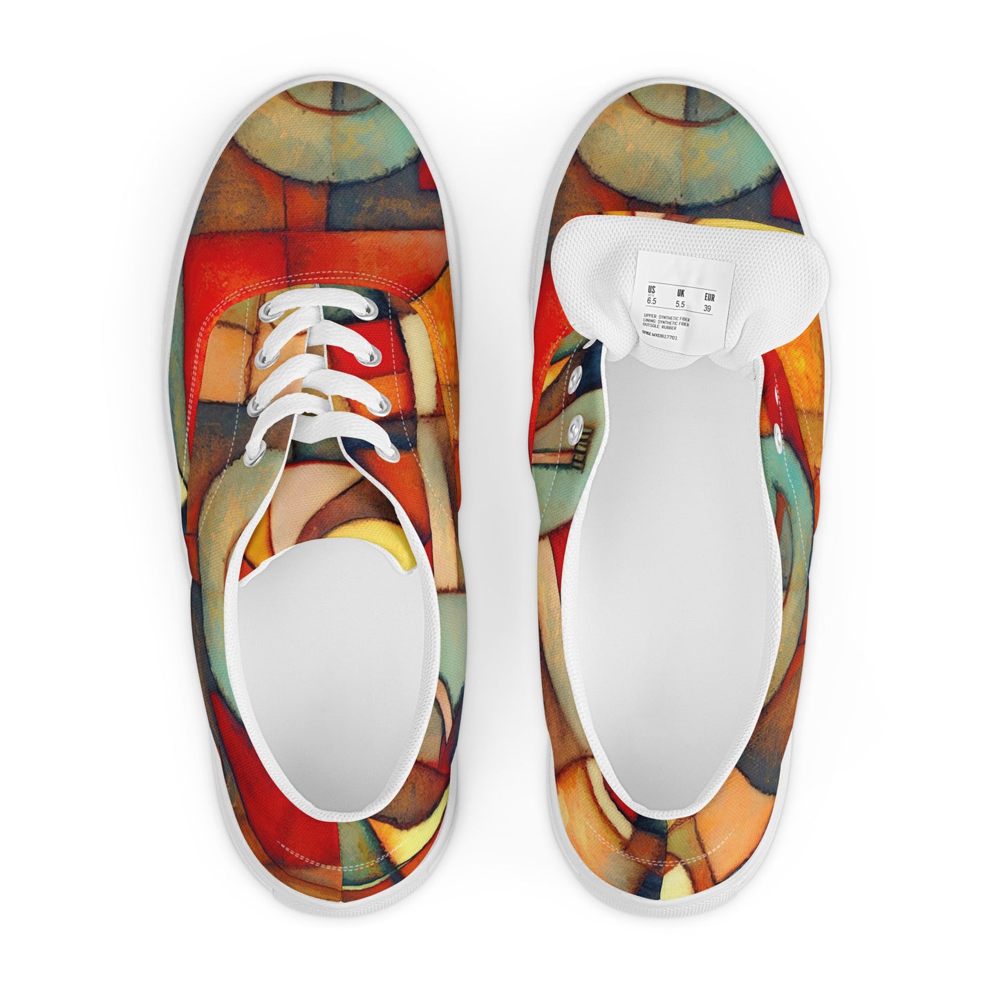 DMV 0298 Retro Art Women’s lace-up canvas shoes