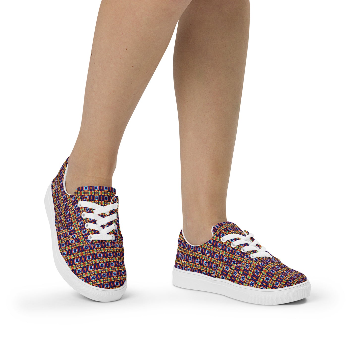 DMV 0041 Chic Boho Women’s lace-up canvas shoes